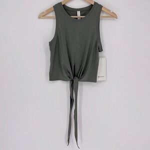 Lululemon Time To Restore Tie Back Wrap Tank Grey Sage Size 2 New with tags!